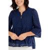 Mud Pie Women’s Women’s Eyelet Top(Navy)
