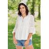 Mud Pie Women’s Women’s Eyelet Top(White)