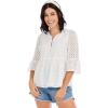 Mud Pie Women’s Women’s Eyelet Top(White)
