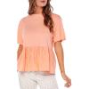 Mud Pie Women’s Fallon Women’s Short Sleeve Peplum Top(Coral)