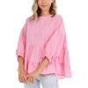 Mud Pie Women’s Mud Pie Women’s Stoney Flounce Top(Pink)