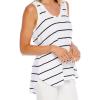 Mud Pie Women’s Rio Women’s Stripe Cotton Slub Tank Top(White)