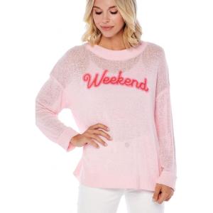 Mud Pie Connor Women’s Graphic Pullover Sweater(Pink)