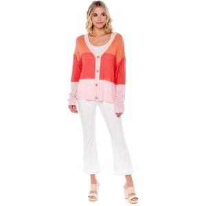 Mud Pie Women’s Barker Women’s Button Down Cardigan(Coral)