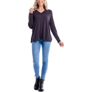 Mud Pie Women’s Women’s Dempsey Long Sleeve Tee(Black)