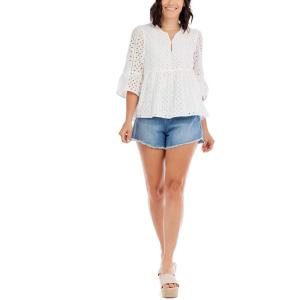 Mud Pie Women’s Women’s Eyelet Top(White)