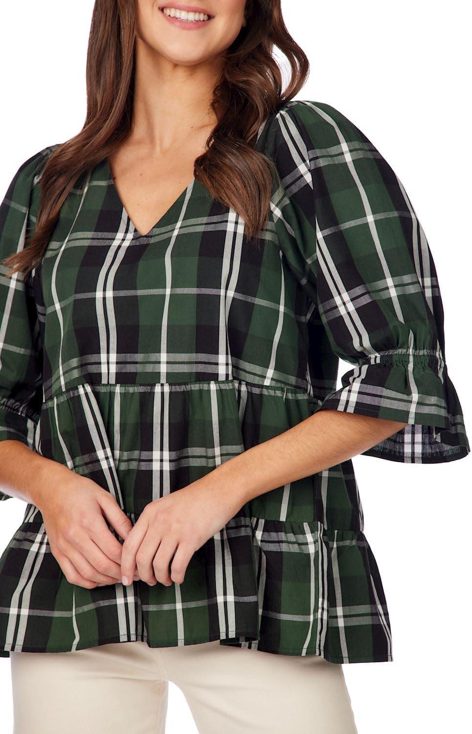 image:imageMud Pie Womens Mud Pie Womens Ashford Plaid TopGreen
