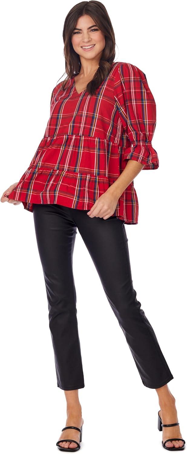 image:imageMud Pie Womens Mud Pie Womens Ashford Plaid TopRed