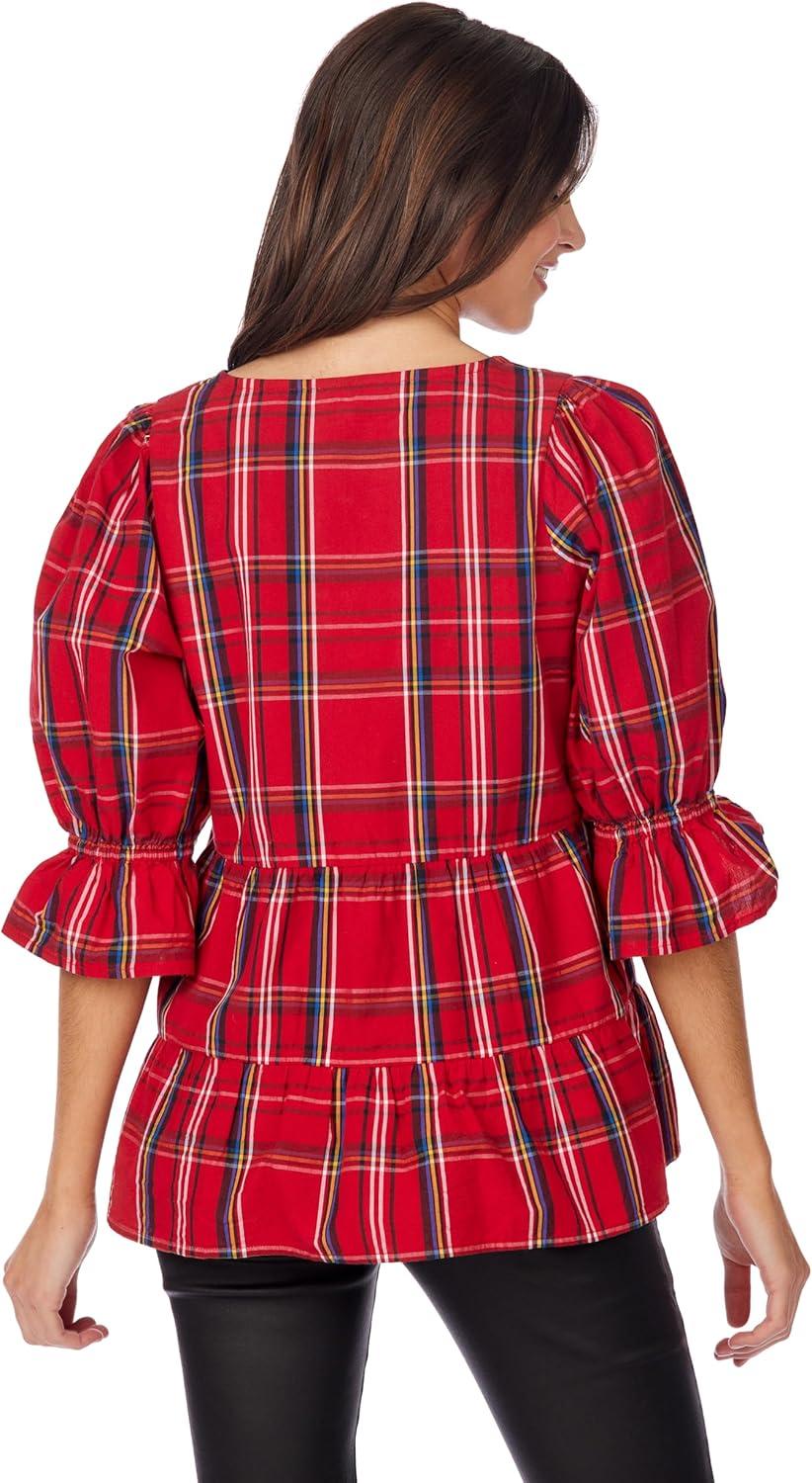 image:imageMud Pie Womens Mud Pie Womens Ashford Plaid TopRed