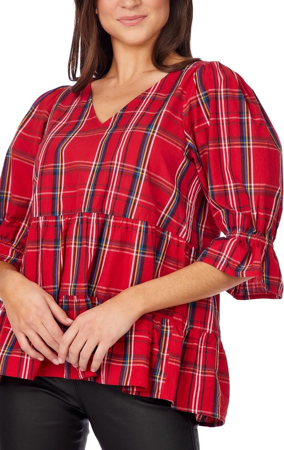 image:imageMud Pie Womens Mud Pie Womens Ashford Plaid TopRed