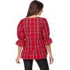 Mud Pie Women’s Mud Pie Womens Ashford Plaid Top(Red)