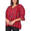 Mud Pie Women’s Mud Pie Womens Ashford Plaid Top(Red)