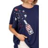 Mud Pie Women’s Women’s 4th of July Sparkle Top(Blue)