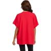 Mud Pie Women’s Women’s 4th of July Sparkle Top(Red)