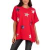 Mud Pie Women’s Women’s 4th of July Sparkle Top(Red)
