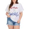 Mud Pie Women’s Women’s 4th of July Sparkle Top(White)