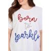 Mud Pie Women’s Women’s 4th of July Sparkle Top(White)