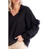 Mud Pie Women’s Women’s Amaya Eyelet Top(Black)
