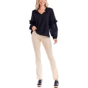 Mud Pie Women’s Women’s Amaya Eyelet Top(Black)