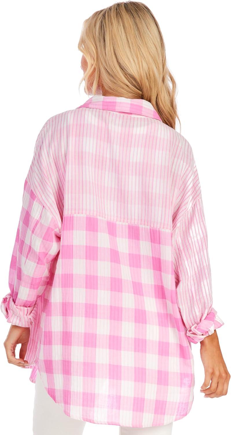image:imageMud Pie Womens Jameson Button DownPink