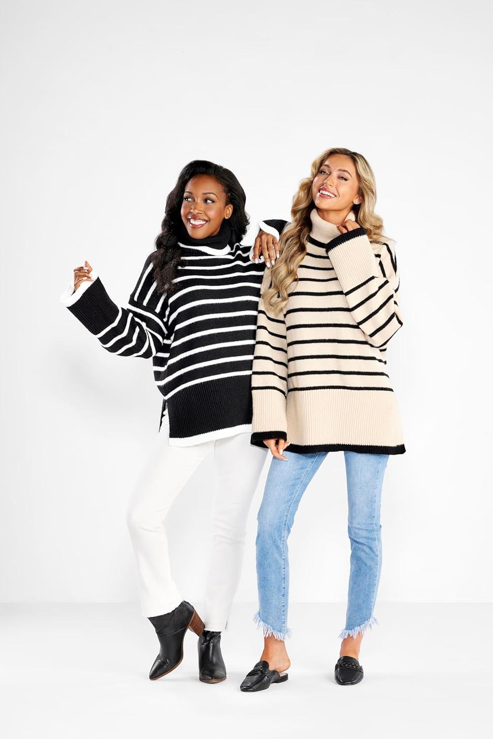 image:imageMud Pie Womens Women Dunn Striped SweaterBrown