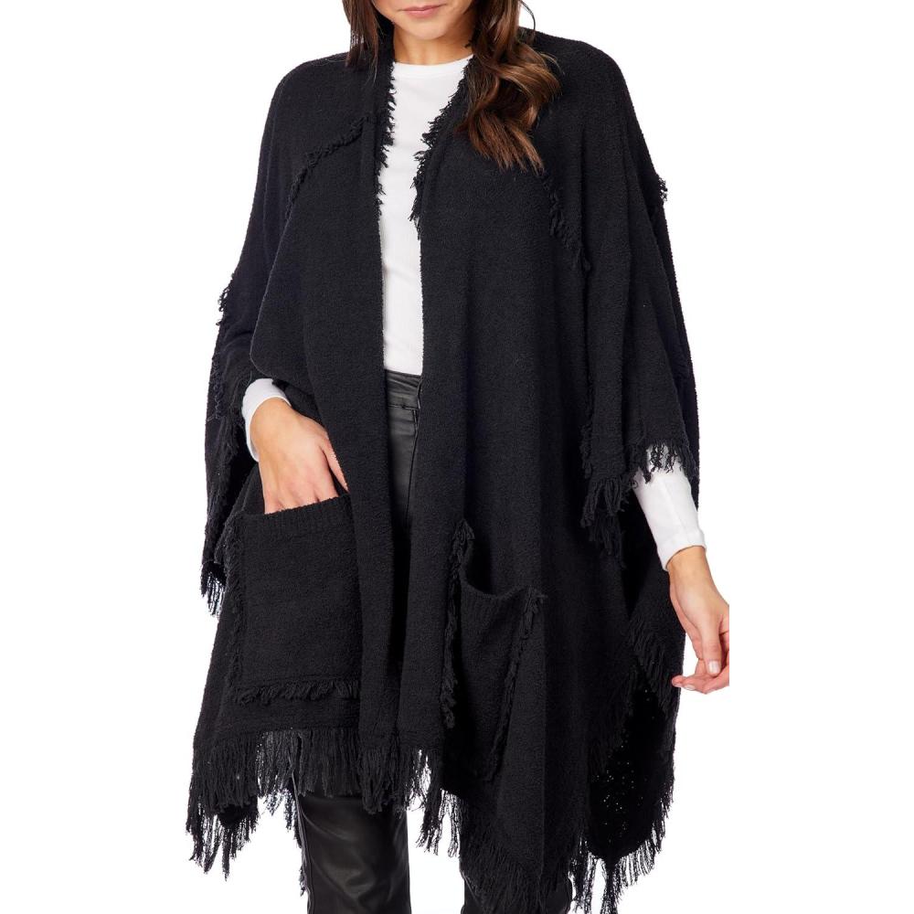 image:imageMud Pie Womens Mud Pie Women Fringe PonchoBlack