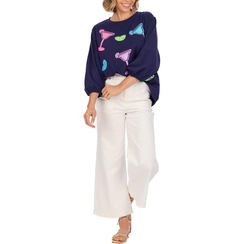 image:imageMud Pie Womens Mud Pie Womens Drink Sparkle SweatshirtBlue