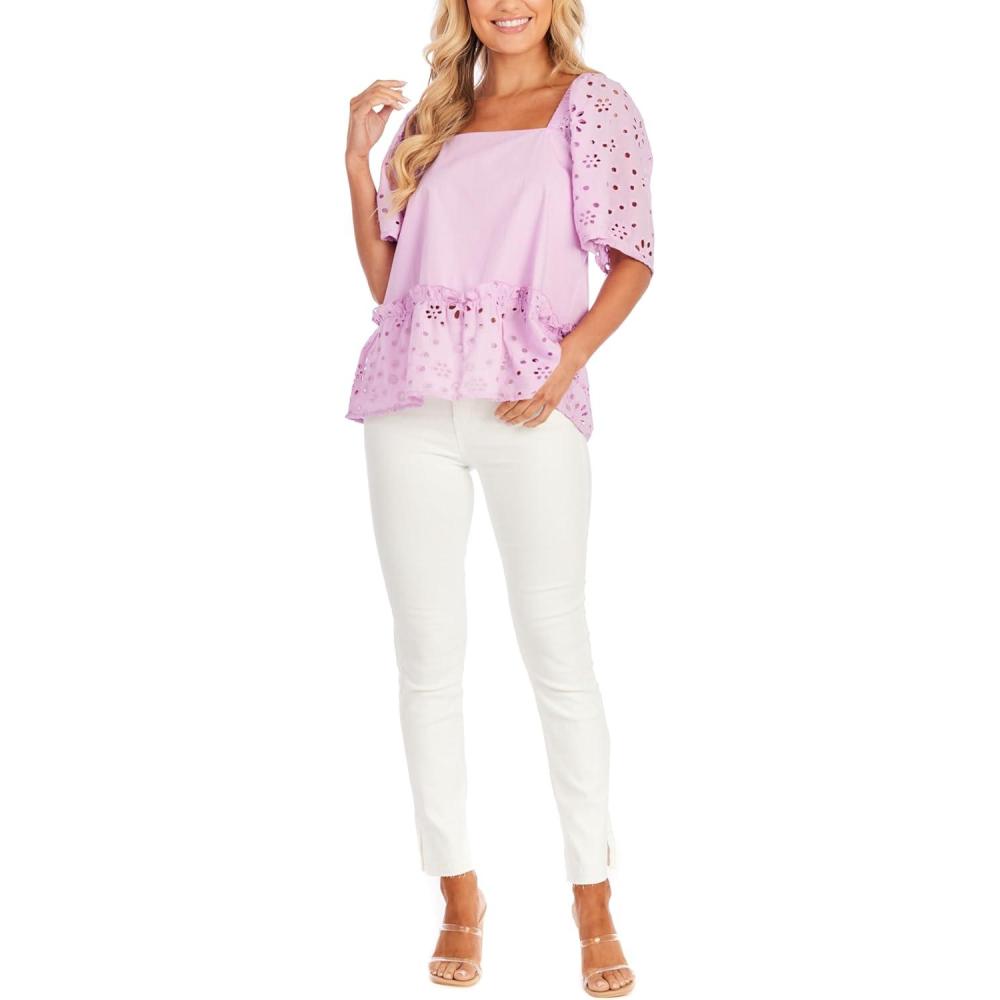image:imageMud Pie Womens Mud Pie Womens Kieran Eyelet TopPurple