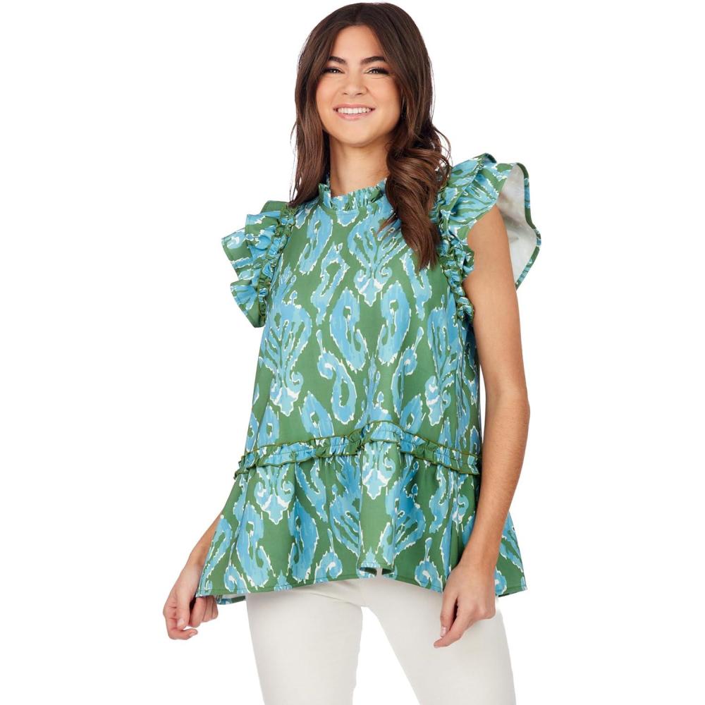 image:imageMud Pie Womens Mud Pie Womens Woody Flounce TopGreen