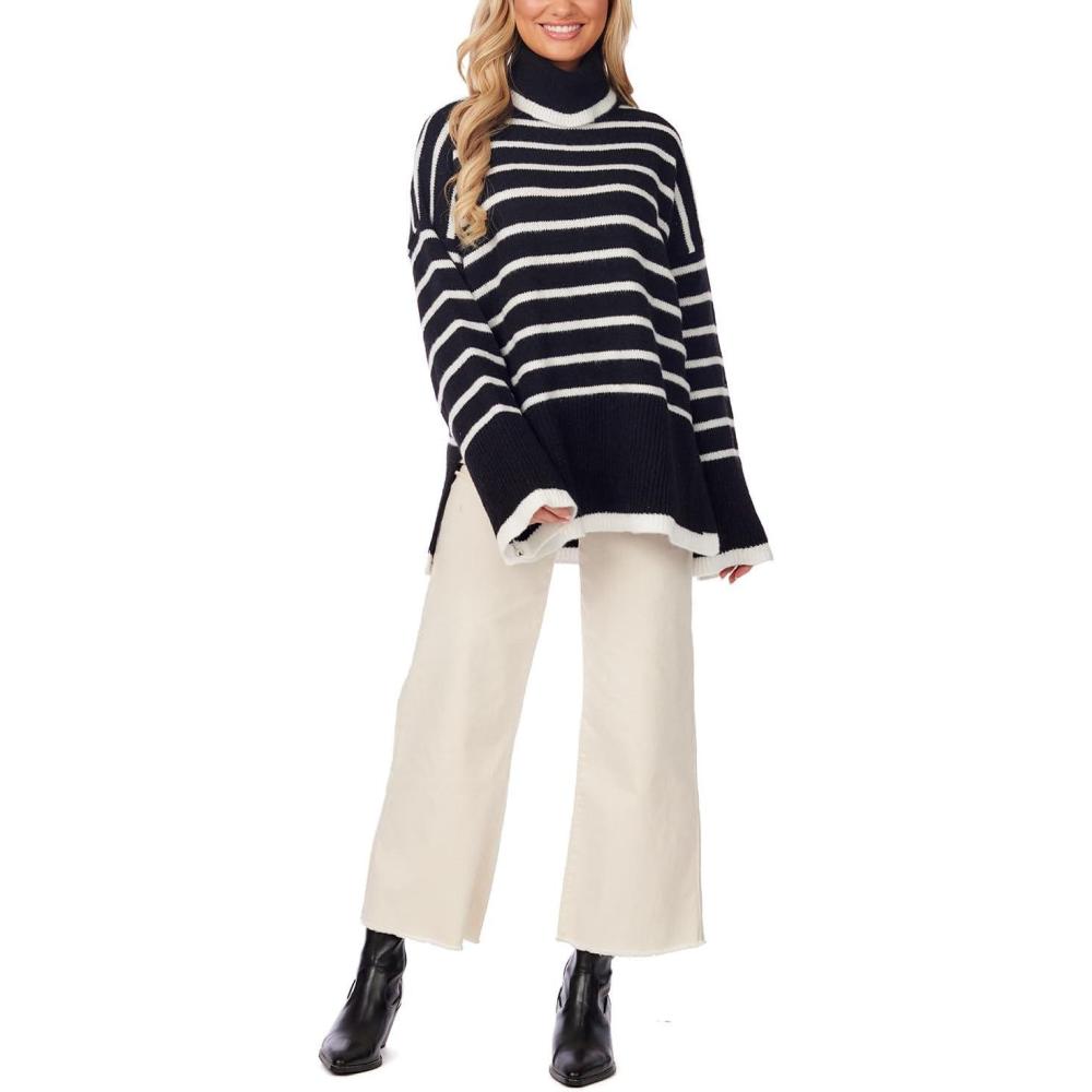 image:imageMud Pie Womens Women Dunn Striped SweaterBlack