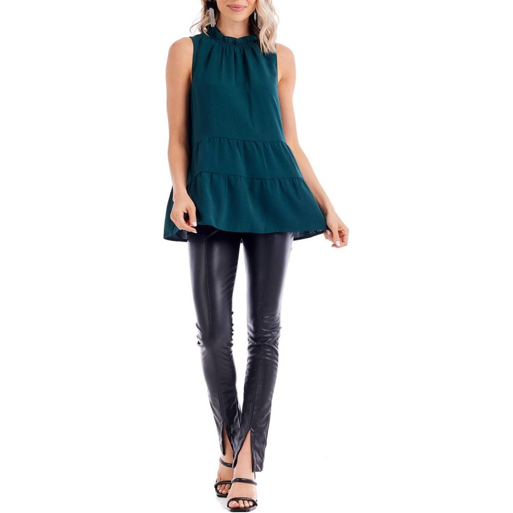image:imageMud Pie Womens Womens Taye Flounce TopGreen