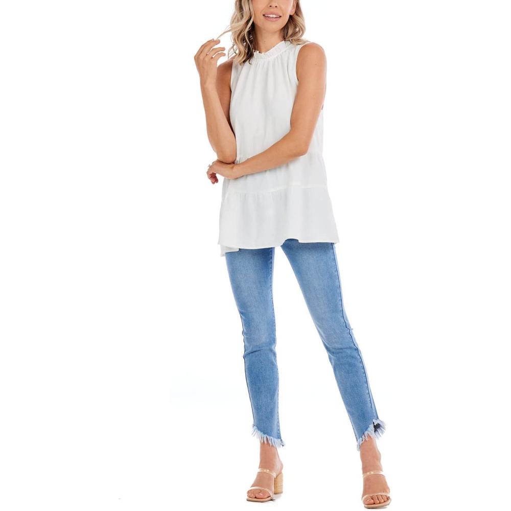 image:imageMud Pie Womens Womens Taye Flounce TopWhite