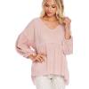 Mud Pie Coraline Women’s Cotton Gauze Tunic Top(Blush)