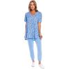 Mud Pie Houston Women’s Oversized Short Sleeve T-Shirt, Blue, Medium