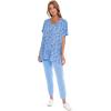 Mud Pie Houston Women’s Oversized Short Sleeve T-Shirt, Blue, Medium