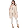 Mud Pie Women’s Mud Pie Women Fringe Poncho(Ivory)