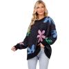Mud Pie Women’s Mud Pie Women Jadie Floral Sweater(Black)