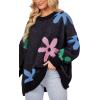Mud Pie Women’s Mud Pie Women Jadie Floral Sweater(Black)