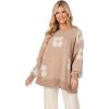 Mud Pie Women’s Mud Pie Women Jadie Floral Sweater(Brown)