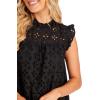 Mud Pie Women’s Mud Pie Women’s Bianca Eyelet Tank(Black)