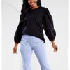 Mud Pie Women’s Mud Pie Womens Dillon Poplin Sleeve Top(Black)
