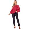 Mud Pie Women’s Mud Pie Womens Dillon Poplin Sleeve Top(Red)