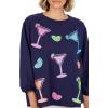 Mud Pie Women’s Mud Pie Women’s Drink Sparkle Sweatshirt(Blue)