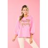 Mud Pie Women’s Mud Pie Women’s Drink Sparkle Sweatshirt(Pink)