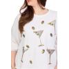 Mud Pie Women’s Mud Pie Women’s Drink Sparkle Sweatshirt(White)
