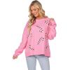 Mud Pie Women’s Mud Pie Womens Holiday Sparkle Sweatshirt(Candy Cane)