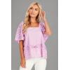 Mud Pie Women’s Mud Pie Women’s Kieran Eyelet Top(Purple)