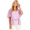 Mud Pie Women’s Mud Pie Women’s Kieran Eyelet Top(Purple)