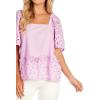 Mud Pie Women’s Mud Pie Women’s Kieran Eyelet Top(Purple)