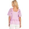 Mud Pie Women’s Mud Pie Women’s Kieran Eyelet Top(Purple)